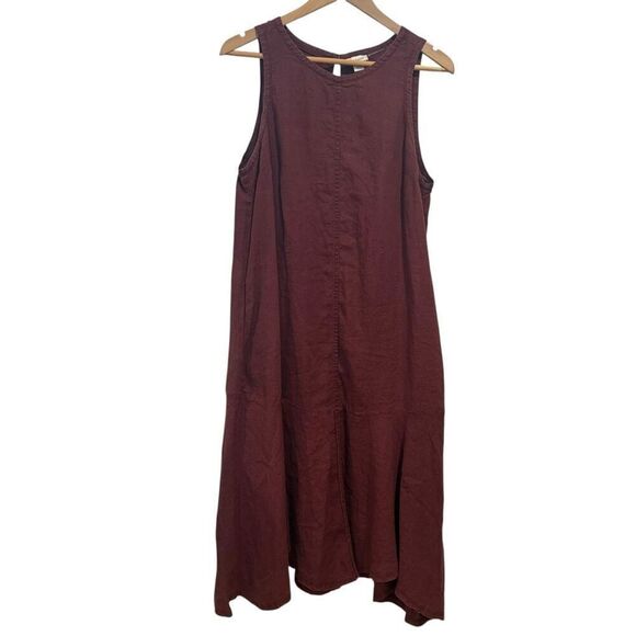 Sundance Burgundy Linen Sleeveless Dress Size M - Picture 3 of 7